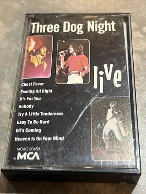 Three Dog Night: Live by Three Dog Night (Cassette, Jan-1995 ***TESTED*** - Image 1 of 4