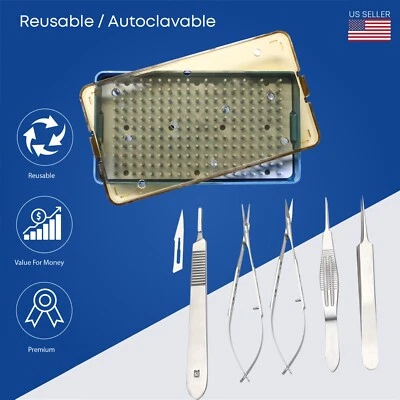 Kit de procedimiento quirúrgico de inicio en oficina de 7 piezas instrumentos oftálmicos reutilizables Foto 1 de 4