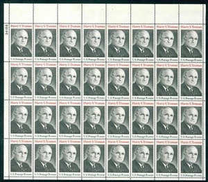 Scott #1499 8¢ Harry S. Truman Mint Sheet MNH CV $11.10 - Picture 1 of 2