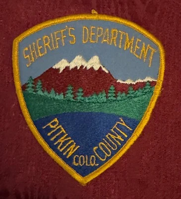 Parche del Sheriff del Condado de Pitkin CO Colorado De Colección Tela Sin Coser Trasero Foto 1 de 4