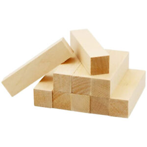 10 sztuk drewnianych bloków rzeźbiarskich dla dorosłych rzemiosła puste drewniane niedokończone kwadraty