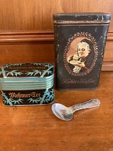 Blechdose 2x Richter Kaffee Kaffeedose Teedose Blech Meßmer Tee 1952 Jubiläum - Bild 1 von 7
