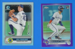 2020 Eric Pardinho Brazil Blue Jays Bowman Chrome + 2022 Topps Gosuke Katoh RC - Picture 1 of 2