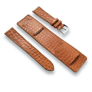 Genuine Alligator Leather Watch Band Strap - Paul Newman Bund Style - 20mm 19mm - Picture 1 of 10
