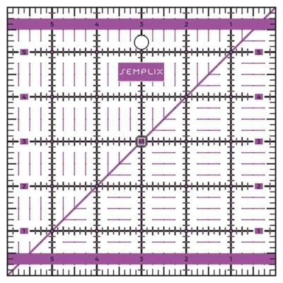 Semplix Patchwork-Quiltlineal inch (6" x 6" / 2,5 mm dick / lila) 1a Qualität - Bild 1 von 4