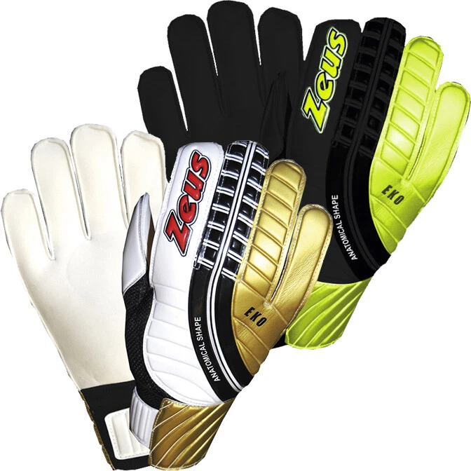 Zeus Eko Herren Training Fußball Torwarthandschuhe schwarz weiß Gr 4-11 neu