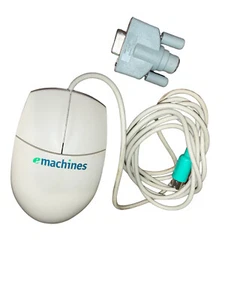 EMachines M-SAS51 2 Button Mechanical Ball Mouse PS2 w Converter Serial to PS2 - Picture 1 of 14
