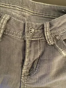 Clash Jeans USA Women's Size 5 Bootcut Gray Denim Western Low Rise Stretch - Picture 1 of 3
