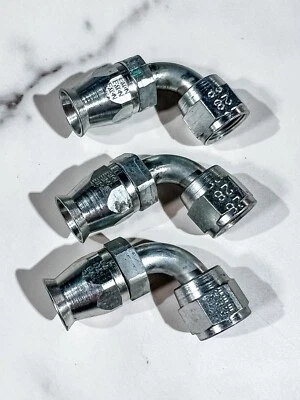 EATON #6 PTFE 90 DEGREE BENT TUBE HOSE END - STEEL COMPARABLE TO XRP 609006 - Image 1 of 2