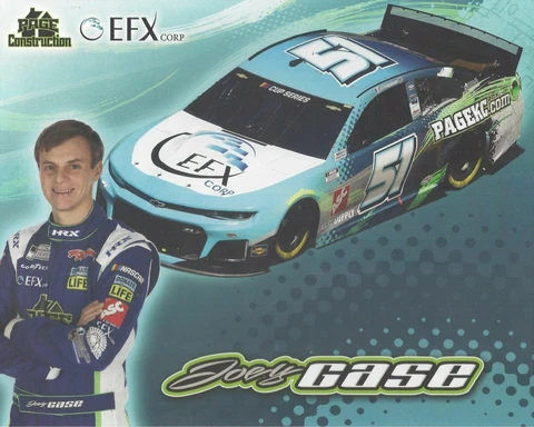 2020 JOEY GASE " CAMARO VERSION EFX CORP PAGE KC" #51 NASCAR CUP SERIES POSTCARD Cover