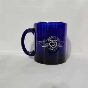 Southwest Airlines 25 Years (1971 to 1995) of Luv Cobalt Blue Glass Coffee Mug - Picture 1 of 6