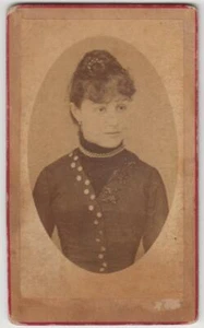 foto photo cdv gentildonna con fermaglio tra i capelli by anonimo 1860 c.a. - Imagen 1 de 2