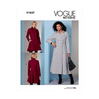 Vogue Schnittmuster V1837 - ausgest. Mantel - Jacke - Reverskragen - Schößchen - Bild 1 von 4