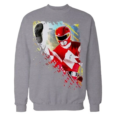 Sudadera Oficial Power Rangers Foto Red Ranger Kick Suéter Mighty Morphin Foto 1 de 4