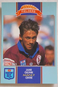 NRL NSWRL Rugby League Vintage 1993 Fielders Trade Card Sea Eagles Jamie Olejnik - Picture 1 of 5