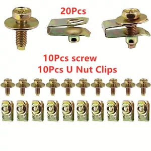Kit de fijación de coche de 20 piezas pernos duraderos M6x20 mm, arandelas hexagonales de 10 mm de 17 mm clips de tuerca en U - Imagen 1 de 12