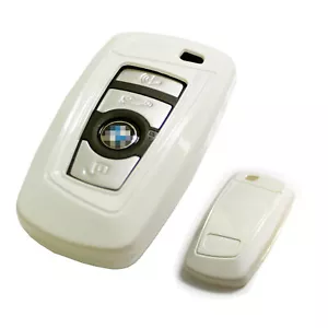 Llavero inteligente blanco brillante ajuste exacto para BMW Serie 1 2 3 4 5 6 7 x3 - Imagen 1 de 5