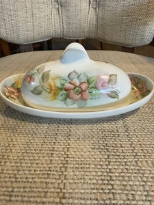 Vintage Hallcraft “WINGS” Butter Dish By EVA ZEISEL Hand Painted  - Picture 1 of 15
