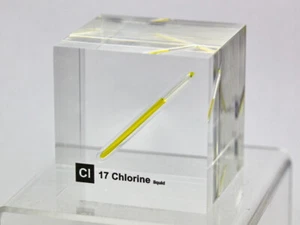 Acrylic Element cube - Chlorine (liquified) Cl - 50mm - Picture 1 of 1