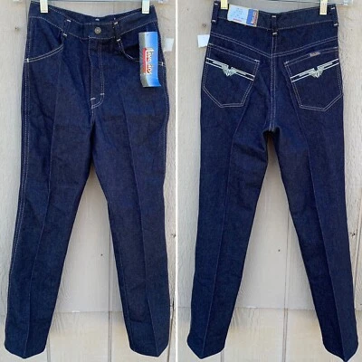 Jeans vintage live ins teñidos índigo años 70 años 80 12 regular 100 % algodón W 25 L 28 Foto 1 de 4