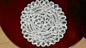  NAPPERON ANCIEN  dentelle au lacet blanc 32 cm#OLD mat - Picture 1 of 4