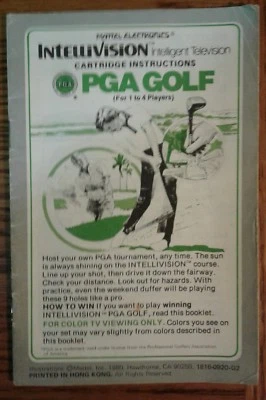 Intellivision PGA Golf Instruction manual Booklet - Image 1 of 2