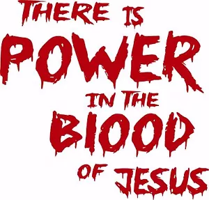 Calcomanía adhesiva de vinilo Power Blood Jesucristo Señor DIOS Biblia camión ventana coche - Imagen 1 de 2