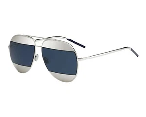 CHRISTIAN DIOR DIORSPLIT1 010/KU PALLADIUM w SILVER SPLIT MIRROR LENS SUNGLASSES - Picture 1 of 4