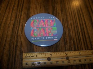 Compaq Computer CAD / CAE Vintage Button / Pinback Advertising - Picture 1 of 2