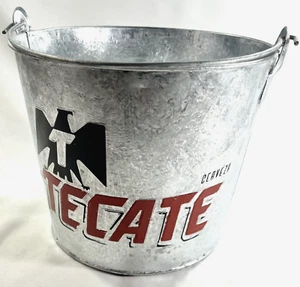 Secchiello birra in metallo zincato con manico Tecate Logo Cerveza - Foto 1 di 9