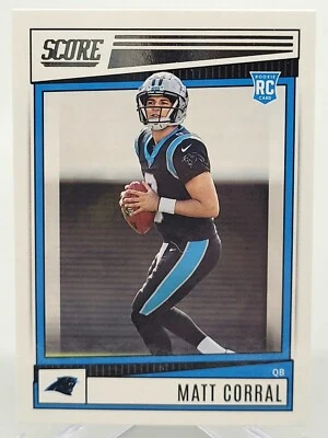 2022 PANINI SCORE MATT CORRAL ROOKIE FOOTBALL CARD PANTHERS NFL donruss topps - Image 1 of 2