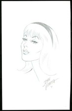 John Romita Sr  AUTOGRAPHED 7.5x12 Gwen Stacy Spider-man ORIGINAL ART PSA/DNA 