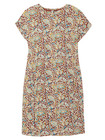 Ex Fat Face Women's Short Sleeve Iris Paisley Jersey Dress in Brown