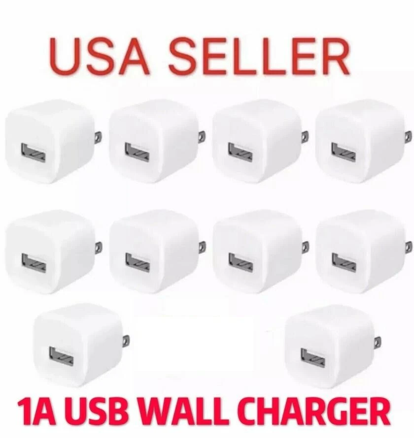 LOT of 1A USB Wall Charger AC Power Adapter US Outlet FOR iPhone 6 7 8 X iPod WT - Image 1 of 1
