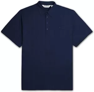 NWT 4X Navy Big Tall Polo Shirt w/Pocket Textured Stripe Tone on Tone - Picture 1 of 1