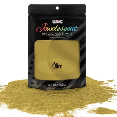 Olive Mica Pearl Powder 3.5oz Cosmetic Grade Epoxy Resin Soap Slime Makeup Art - Image 1 of 4