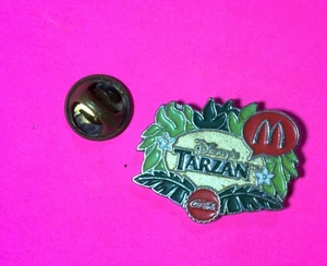 McDonalds Mitarbeiter Hut Anstecknadel Rückseite Metall emailliert Disney Tarzan Promo  - Bild 1 von 3