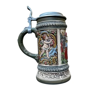 Vintage W Germany Original Gerzit Gerz Kneipenszene Cherubs Bierstein halber Liter - Bild 1 von 7
