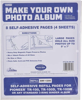 Recambios para álbum de fotos Pioneer SRF1200-REFILL blanco, 9" x 10 7/8" Foto 1 de 4