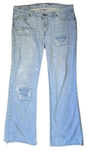 Vintage X2 Denim Laboratory Jeans Womens Distressed Mid Rise Boot Cut 34 Waist - Picture 1 of 11