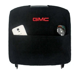 Cubierta de consola de terciopelo de felpa negra para asientos con canastilla GMC Yukon 2007-13 (logo GMC) - Imagen 1 de 2