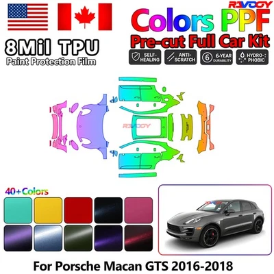 Película de protección de pintura PPF precortada de color para Porsche Macan GTS 2016-2018 Foto 1 de 4