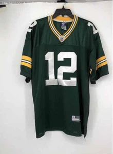 Reebok Mens Green V-Neck Green Bay Packers Aaron Rodgers 12 NFL Jersey Size 52 - Picture 1 of 6