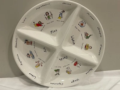 Pottery Barn What's Your Sign Zodiac Divided Serving Dish 14 5/8" White - Image 1 of 4
