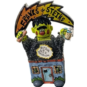 Blue Sky Clayworks Frank's & Steins Hotdogs Beer Emporium House 2004 Halloween - Picture 1 of 9