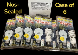 Feit Electric Marine 60W -13W 2700k White Spiral CFL Light Bulbs (Case of 6) NOS - Picture 1 of 6