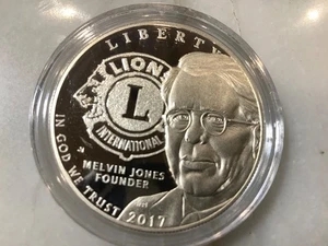 silver Dollar coins 2017 P Lions Club Proof strike commemorative 1 oz - Picture 1 of 2