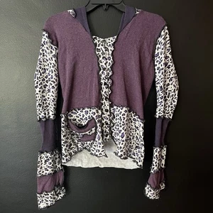 Fairytea Upcycled Elf Gypsy Hood Cardigan Pullover Whimsical Pixie Siehe Beschreibung... - Bild 1 von 10