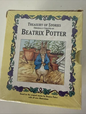 Beatrix Potter Treasure of Stories 12 Mini Books 1993 Illustrated w/ Box Foto 1 de 4