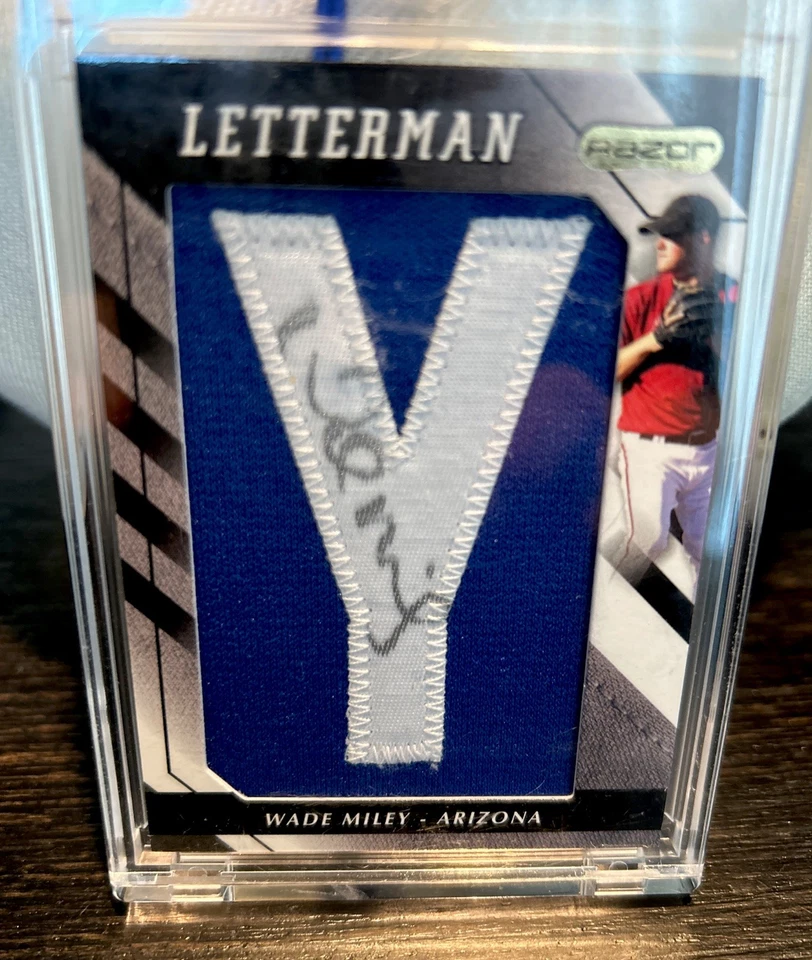 2008 Razor Letterman "Y” Wade Miley Auto Rookie RC #WM-Y Excellent Condition - Image 1 of 4